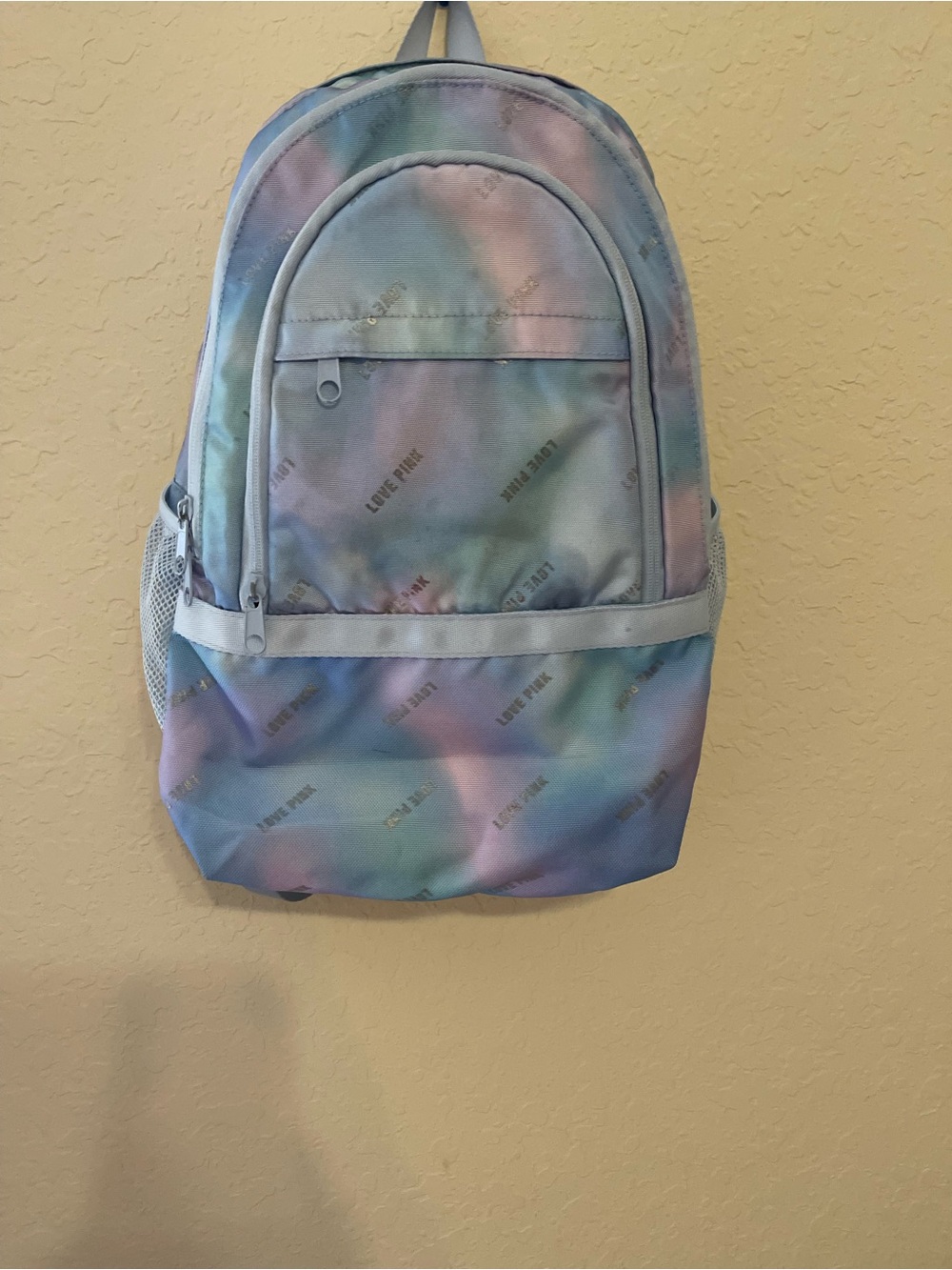 PINK Victoria's Secret Pastel Tie-Dye Backpack in Pink & Blue